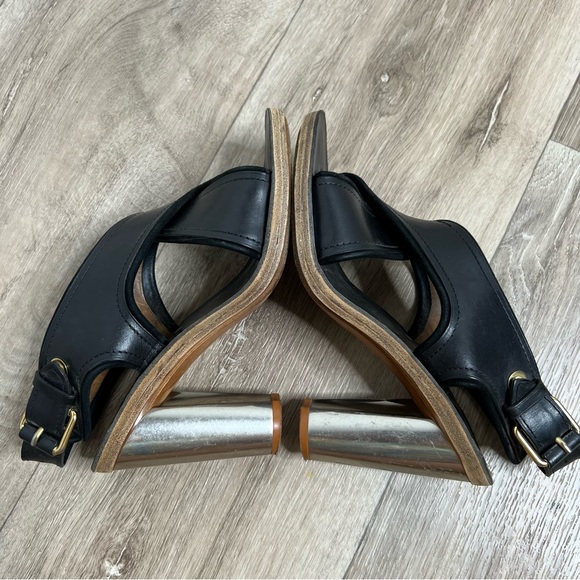 CÉLINE PARIS Leather Sling Back Sandals EU 38.5 - Picture 4 of 16